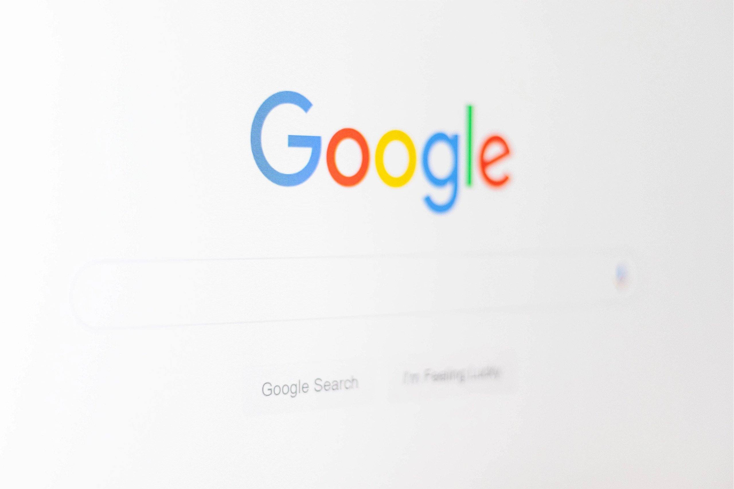 The Google main search page.