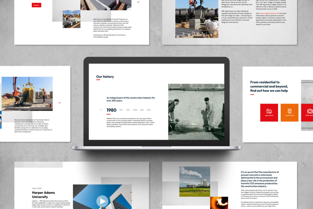 Milbank brand refresh- website design screens