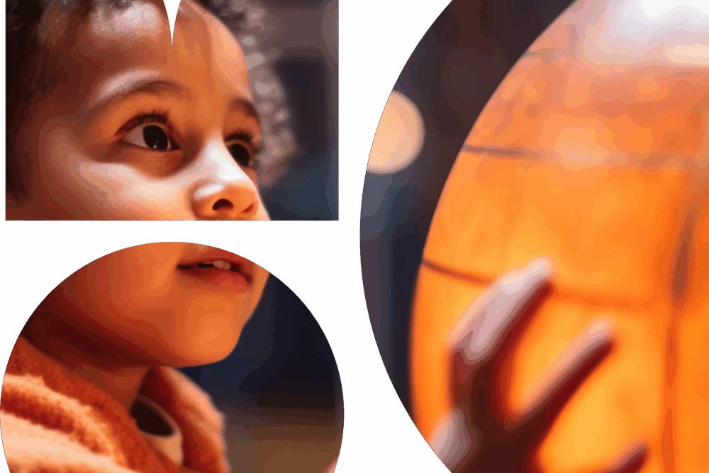 Museum of Chelmsford brand mark with masked image of child holding globe