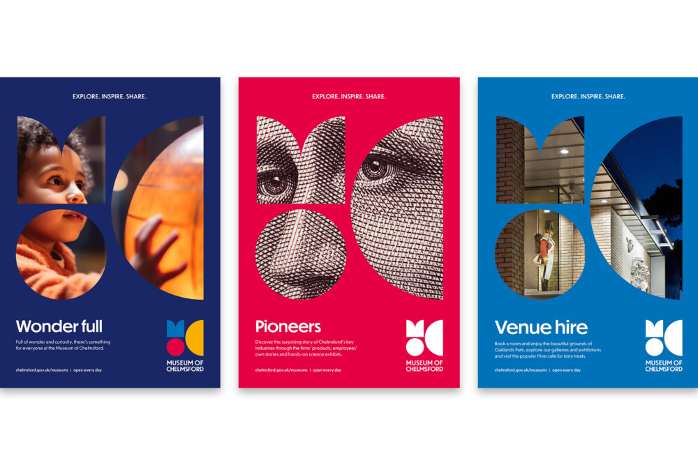 Museum of Chelmsford posters mask set