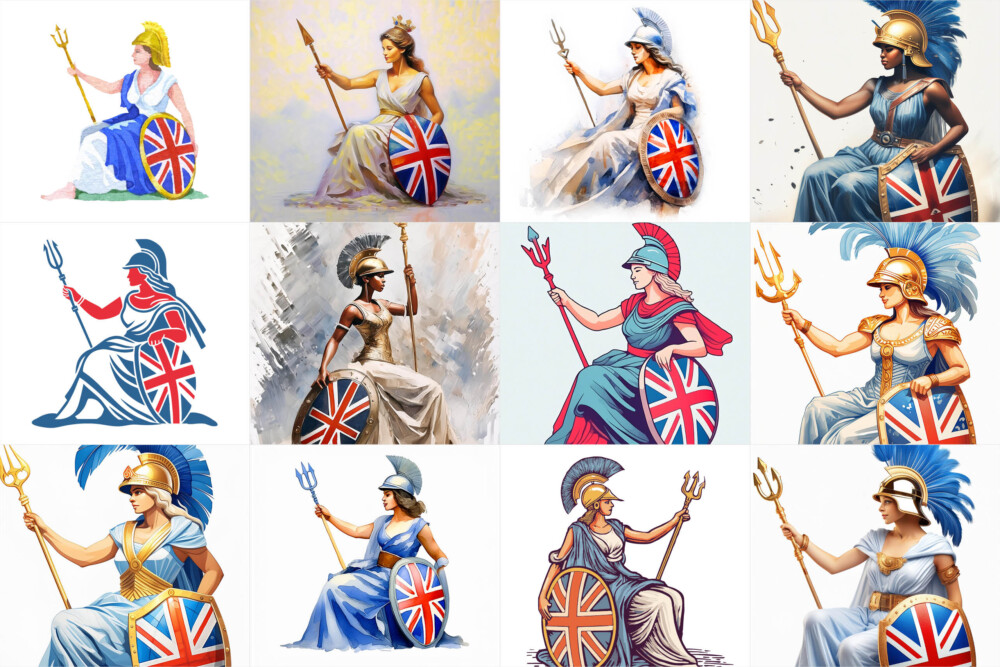 Evolution of Stokes' Lady Britannia image