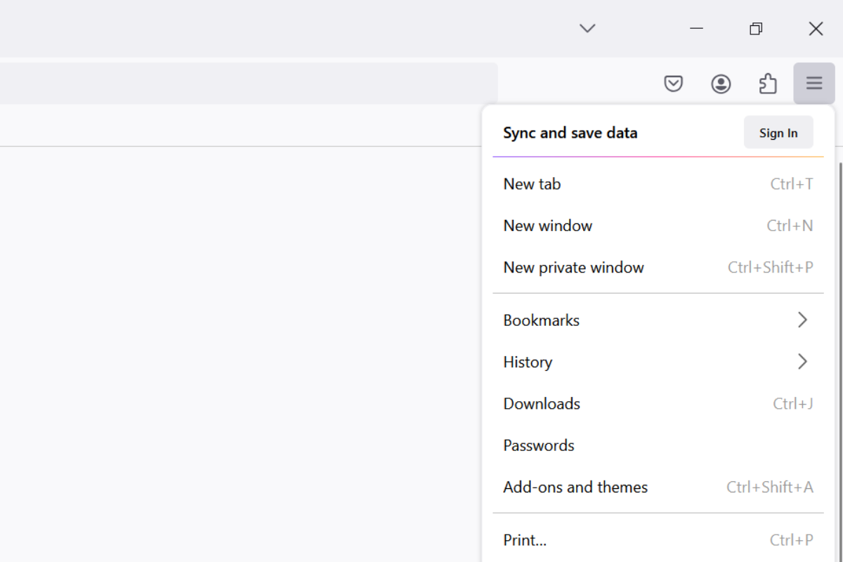 A screenshot of a Firefox browser on desktop, showing the settings