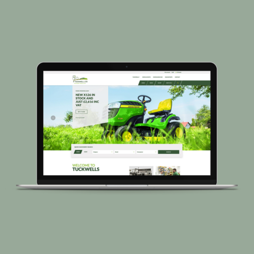 IBCOS Gold Intregrated website for Tuckwells on laptop screem