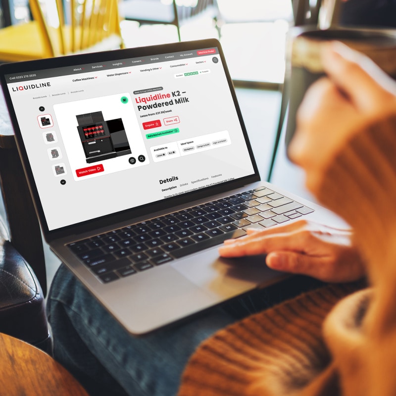 Liquidline ecommerce laptop view