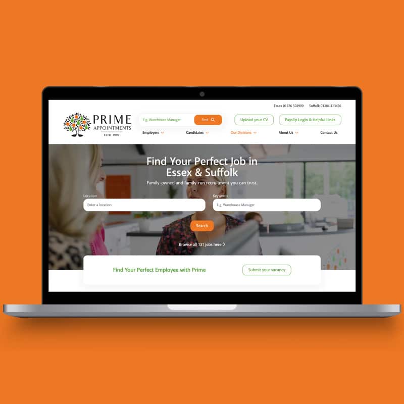 Prime Appointments laptop mockup