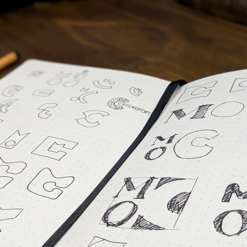 Sketched logo design concepts for Museum of Chelmsford